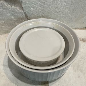 Vintage White Porcelain set of 3 Nesting